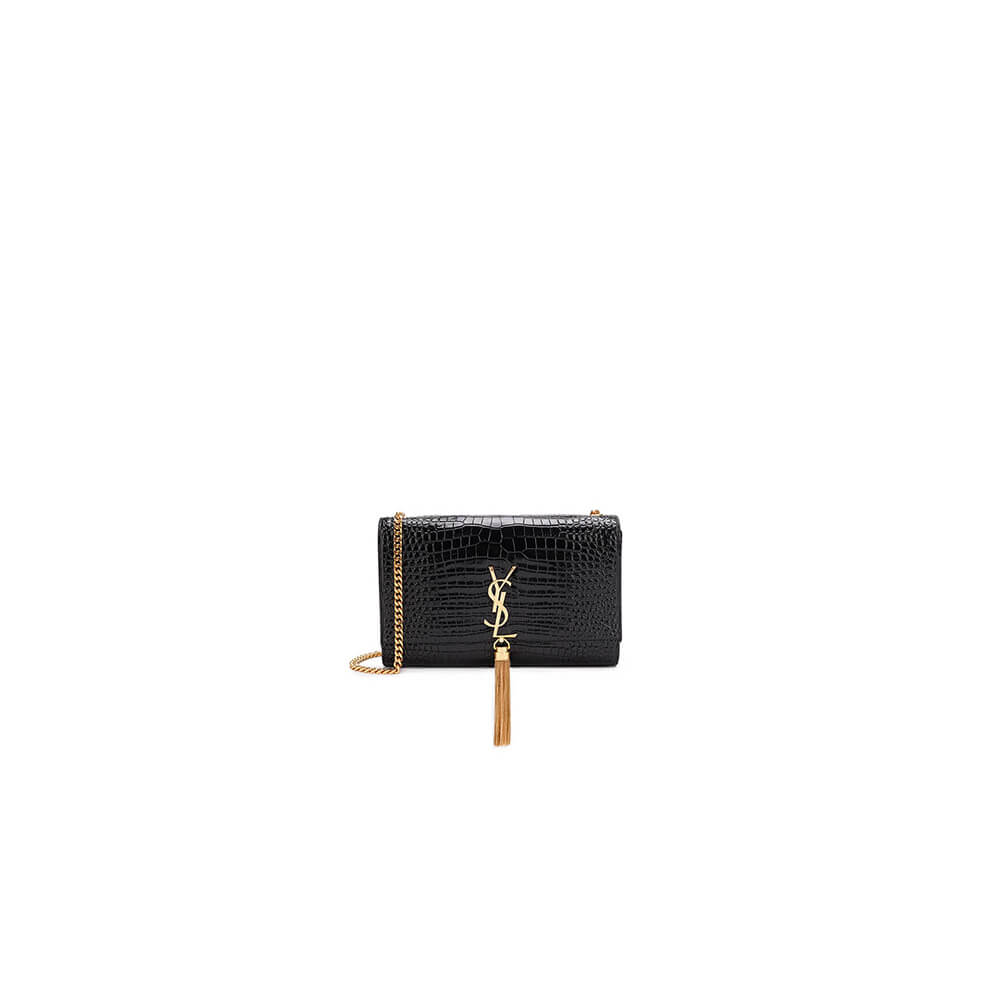 Calfskin YSL KATE EMBOSSED SHOULDER BAG