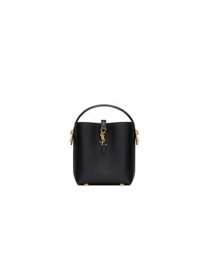 BLACK YSL LE 37 mini in shiny leather