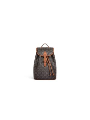 CELINE FOLCO Logo Print Calfskin Medium Backpack