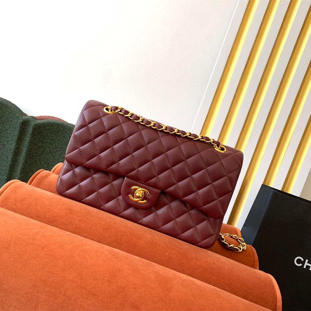 Burgundy CHANEL CLASSIC 11.12 HANDBAG (high-end grade) - Image 2