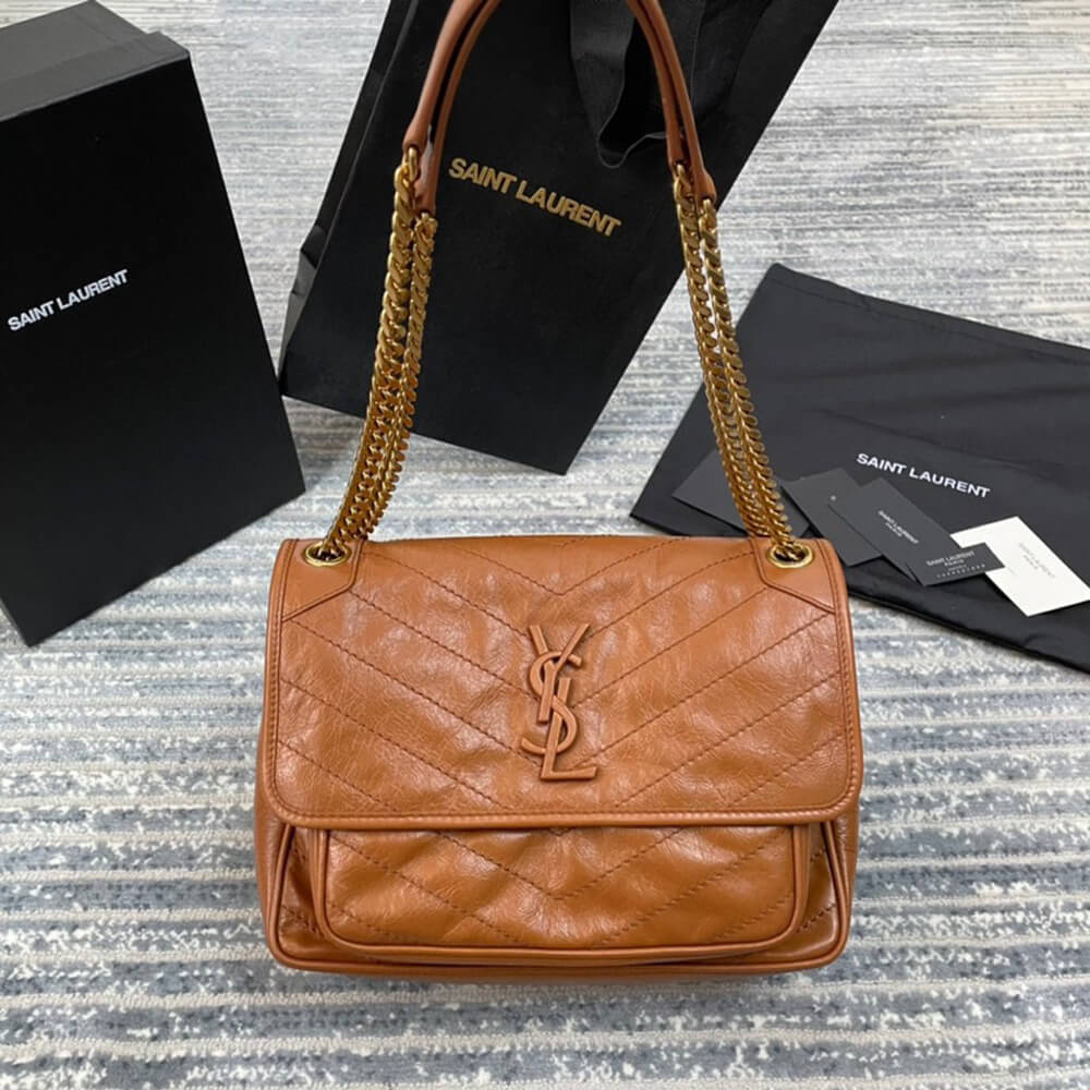 SAINT LAURENT NIKI MEDIUM IN CRINKLED VINTAGE LEATHER - Image 2