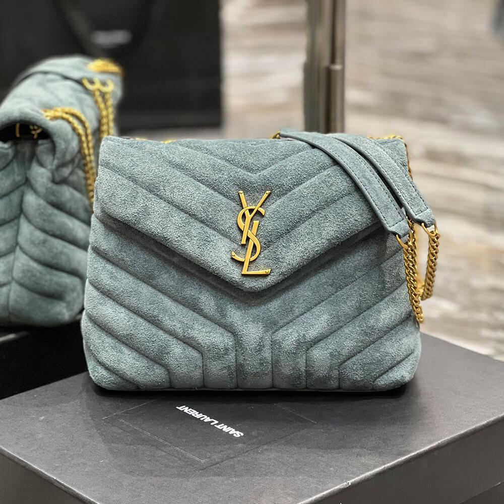 LOULOU SMALL CHAIN BAG IN QUILTED SUEDE - Image 2