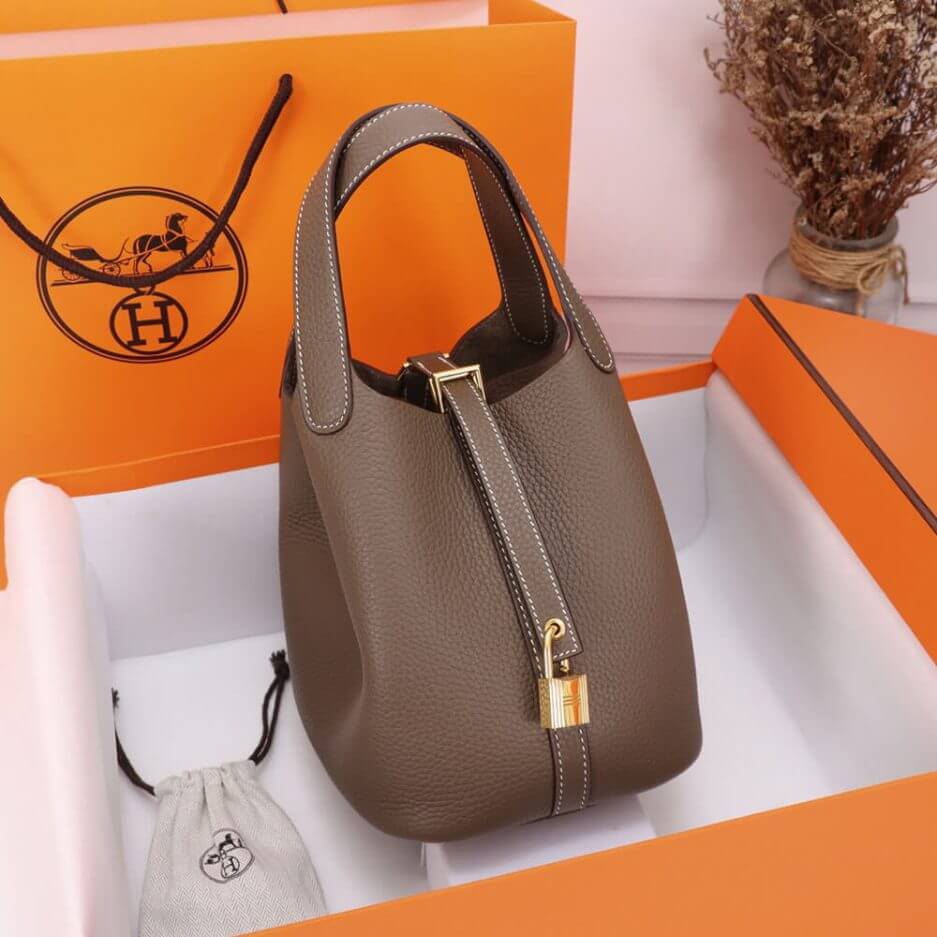 Etoupe Hermes Picotin Lock 22 bag - Image 3