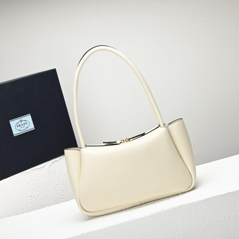 White Prada Medium leather handbag - Image 4