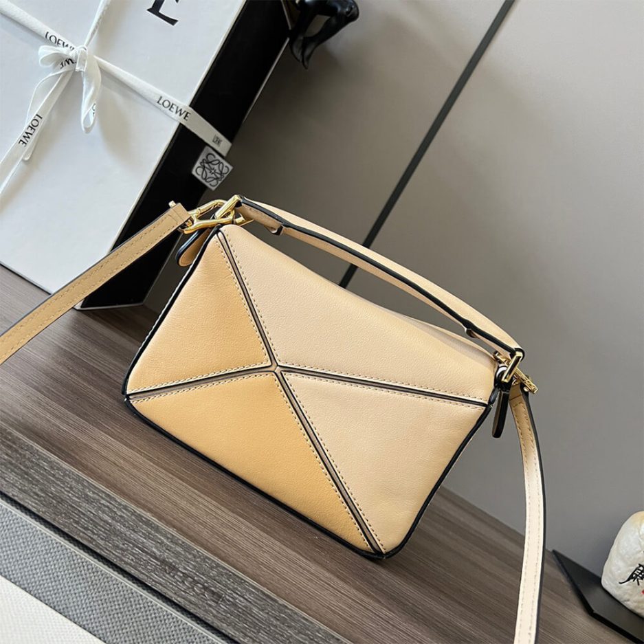 Soft White LOEWE Mini Puzzle bag in classic calfskin - Image 4