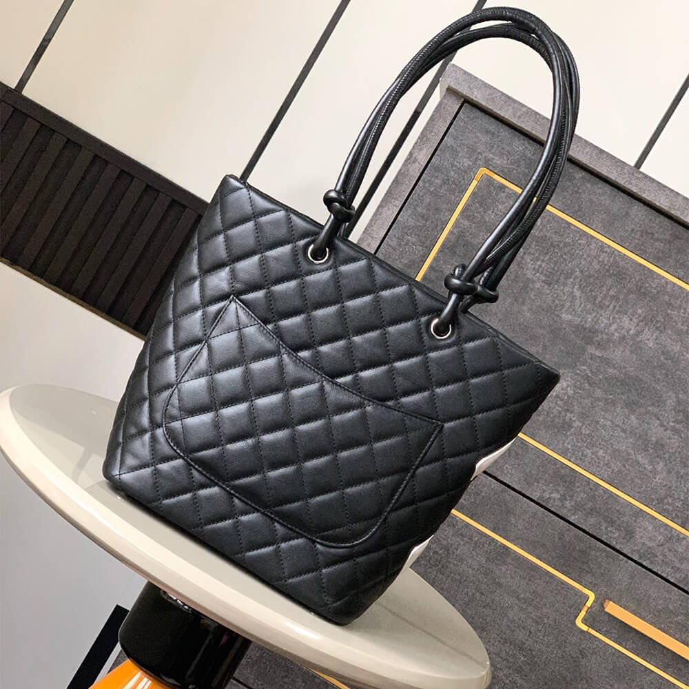 Black & White Chanel Cambon Line Medium Tote (high-end grade) - Image 4
