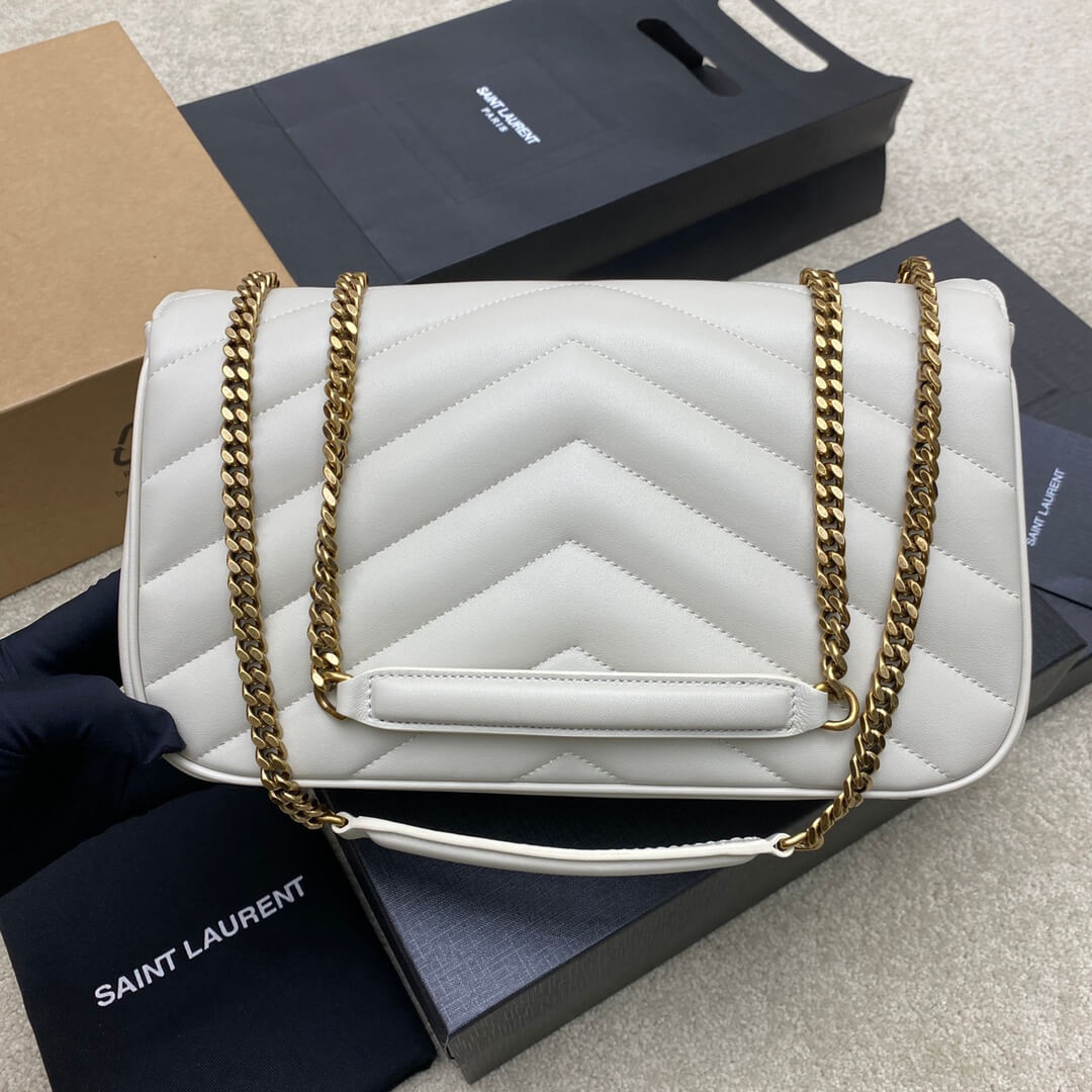 White YSL LOULOU medium in MATELASSE lambskin - Image 4