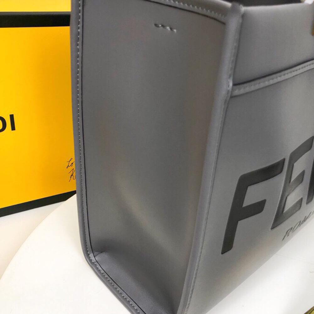 Grey FENDI SUNSHINE Medium Tote Bag - Image 4