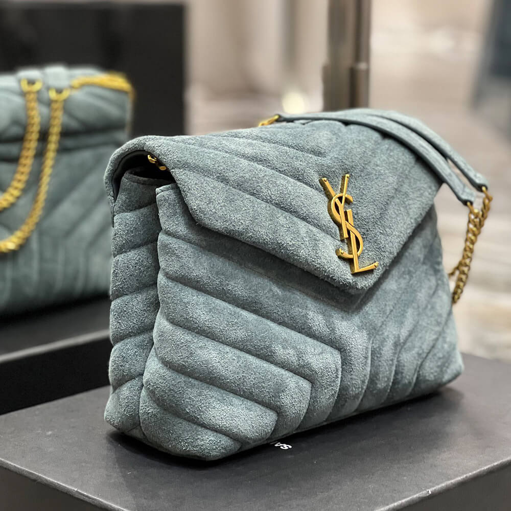 LOULOU SMALL CHAIN BAG IN QUILTED SUEDE - Image 4