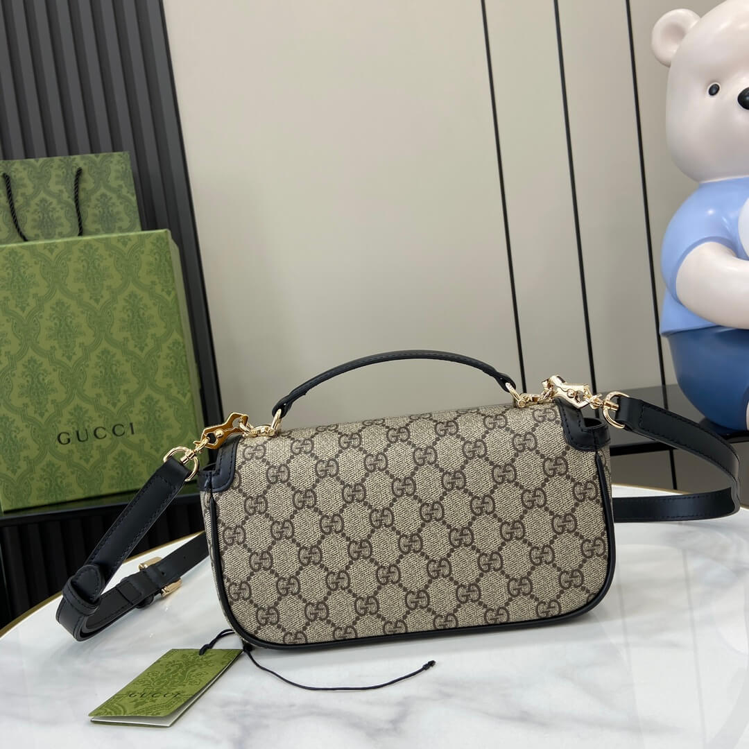 Beige Gucci Horsebit 1955 Soft small top handle bag - Image 4