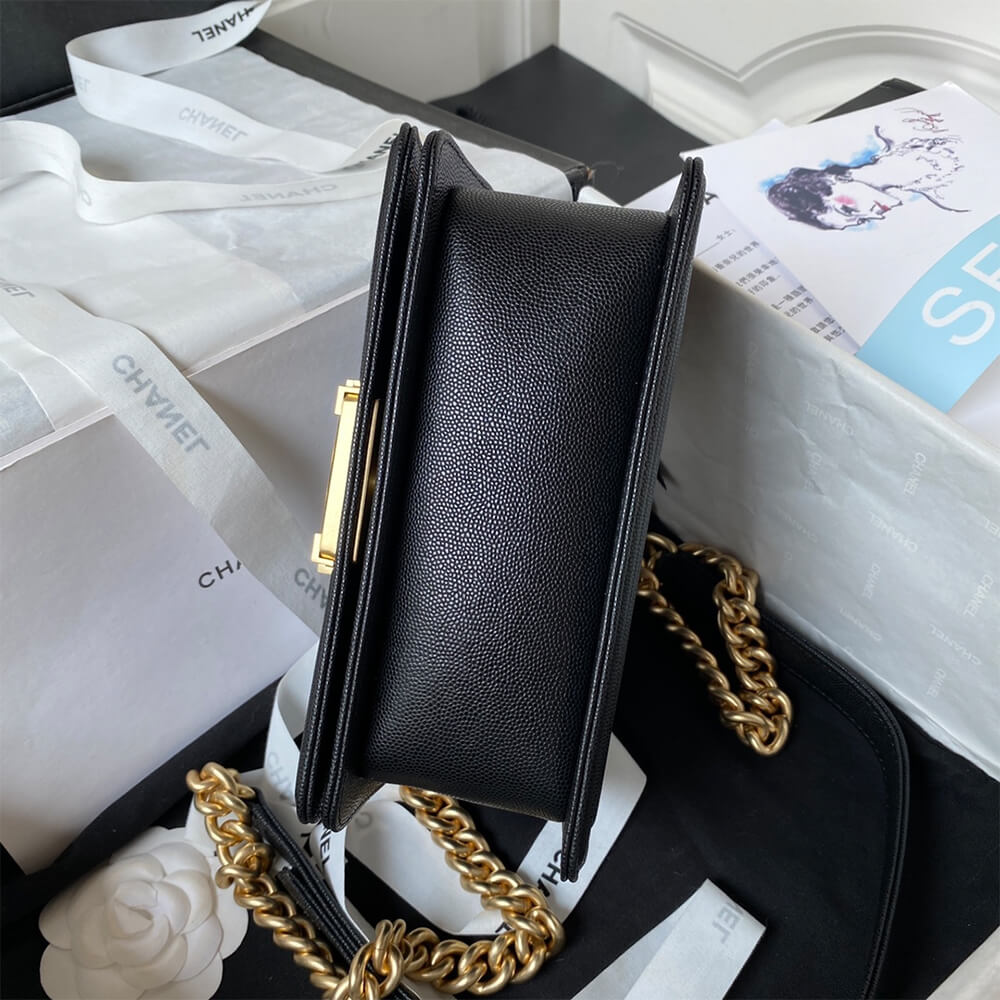 Black BOY CHANEL FLAP BAG WITH HANDLE - Image 5