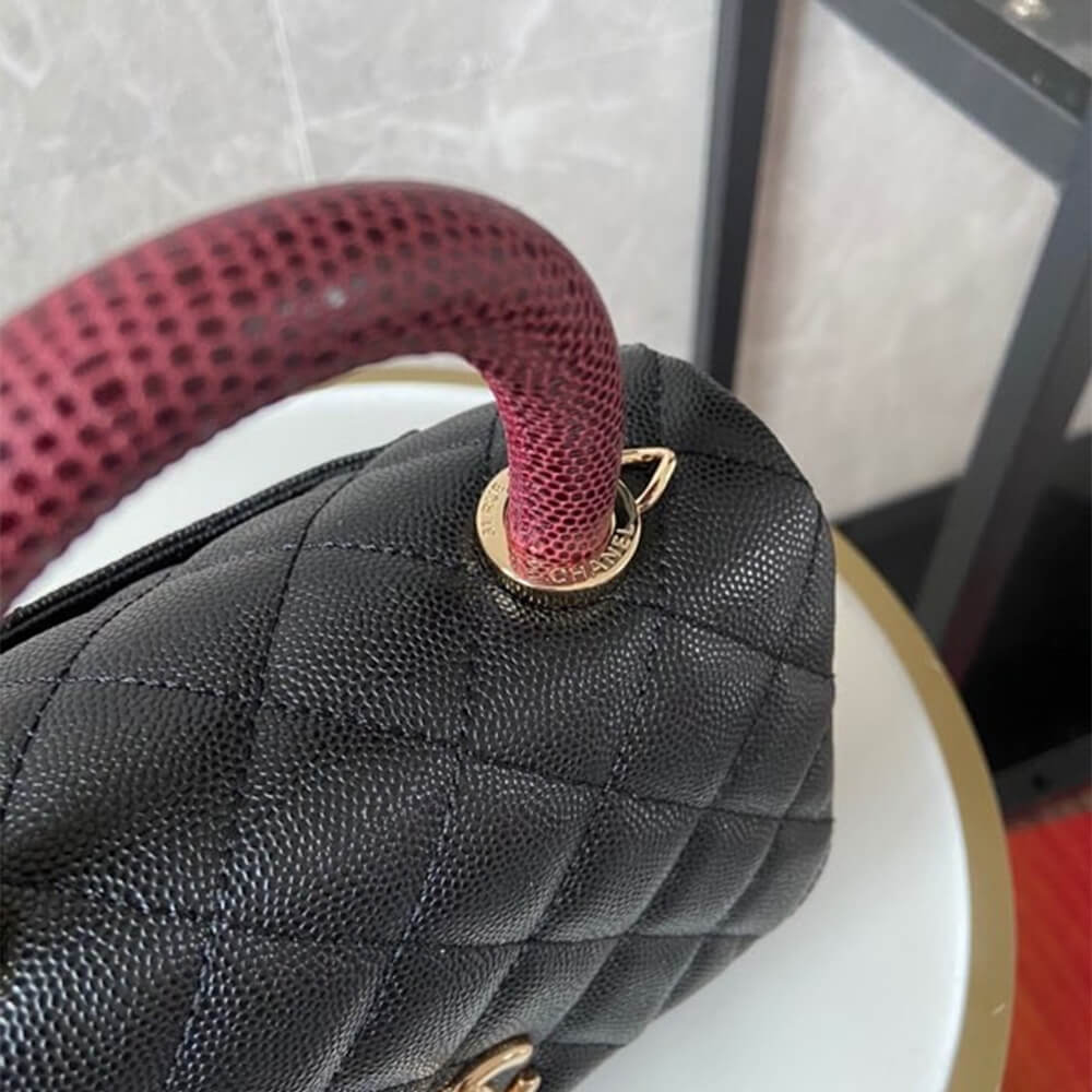 Black Chanel Coco handle flap shoulder bag Mini - Image 6
