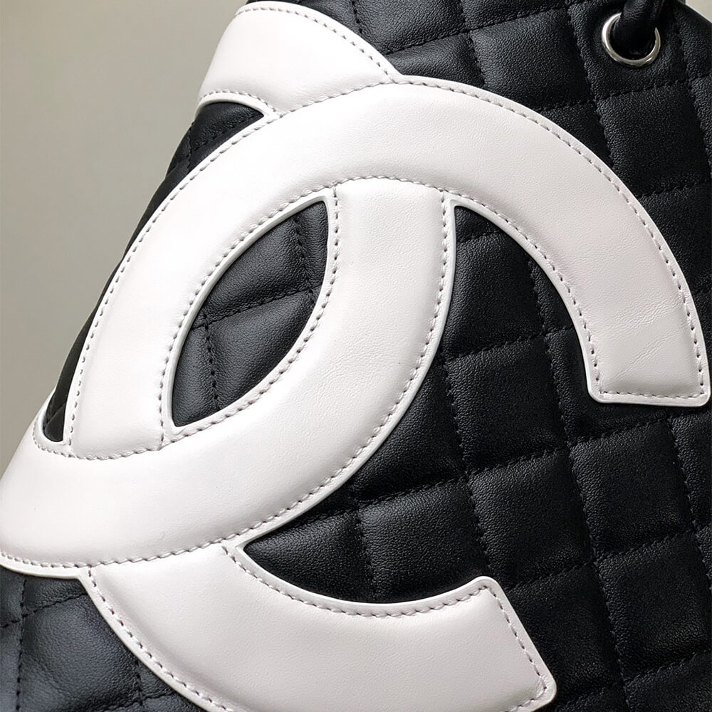 Black & White Chanel Cambon Line Medium Tote (high-end grade) - Image 6