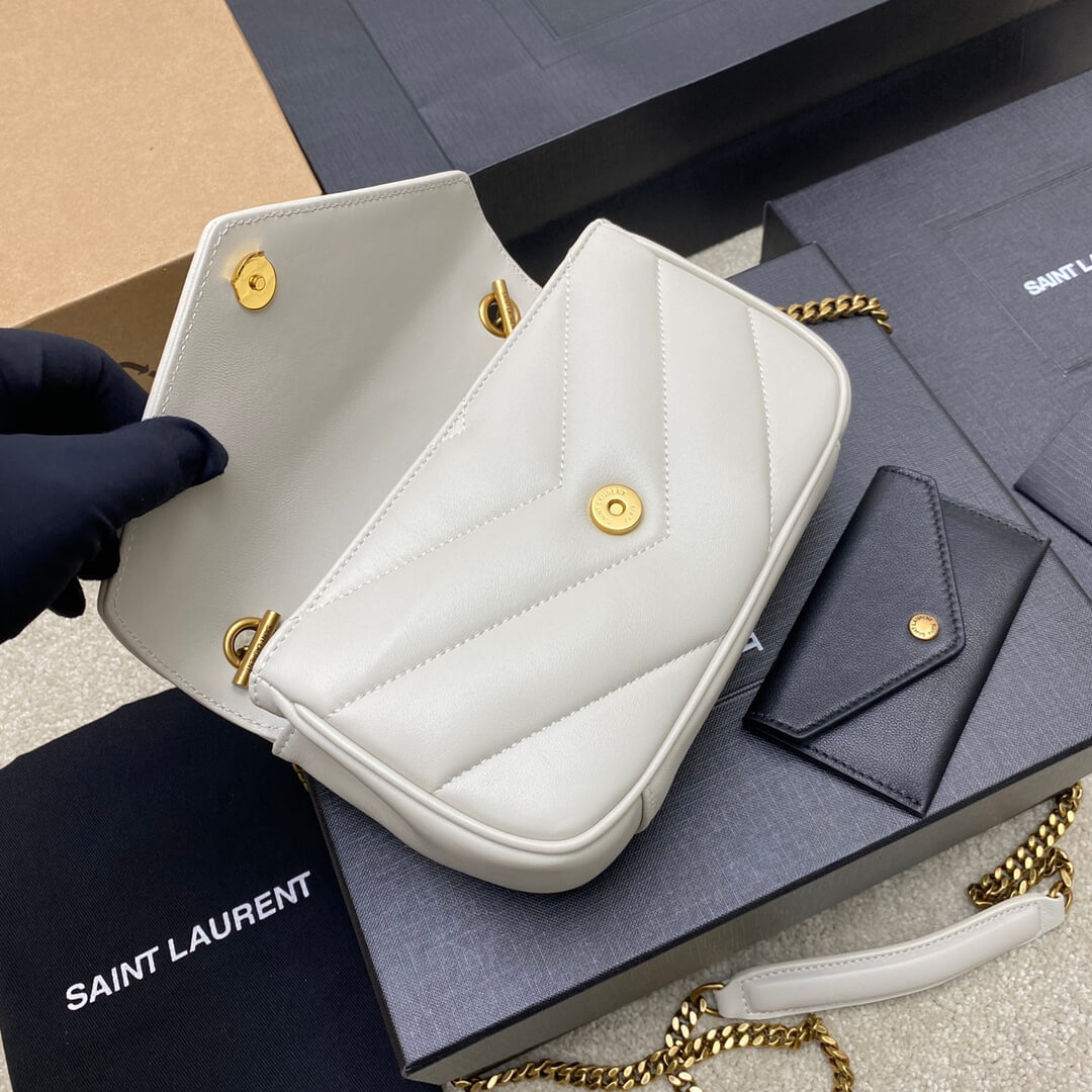 White YSL LOULOU MINI in lambskin - Image 6