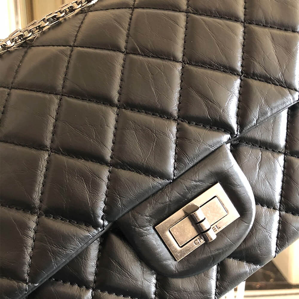 Black CHANEL LARGE 2.55 HANDBAG (high-end grade) - Image 6