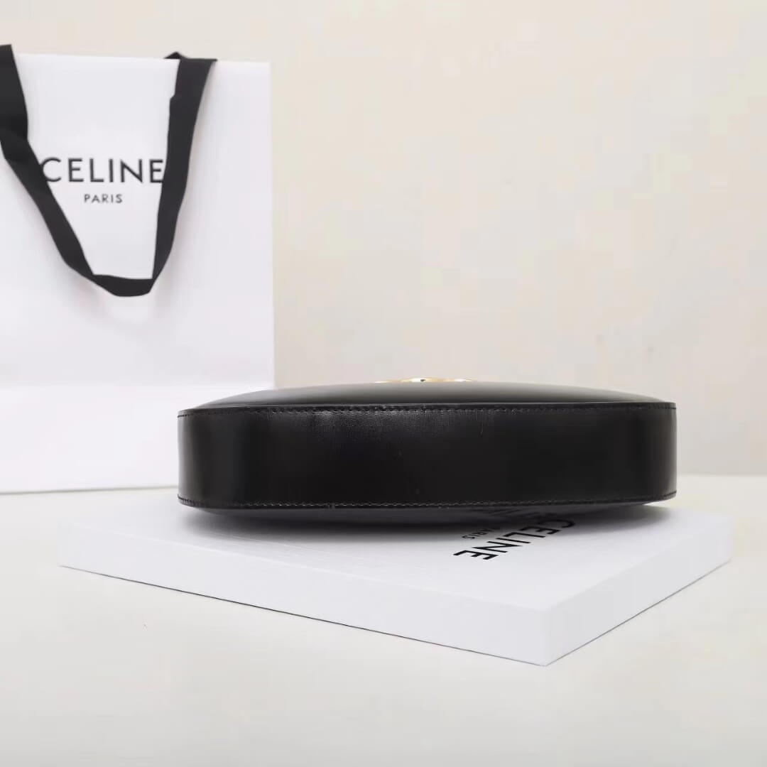 Black CELINE TILLY medium bag in shiny calf leather - Image 6