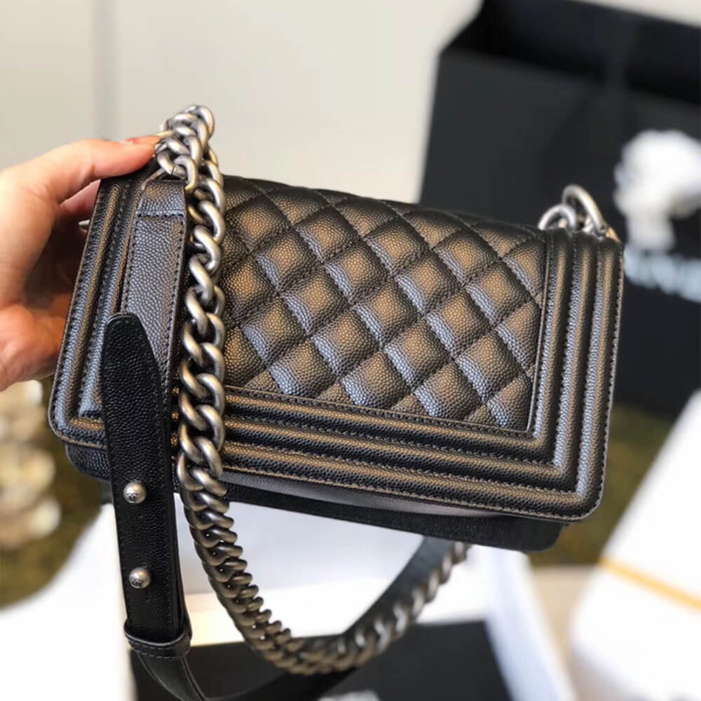 Black SMALL BOY CHANEL HANDBAG - Image 6
