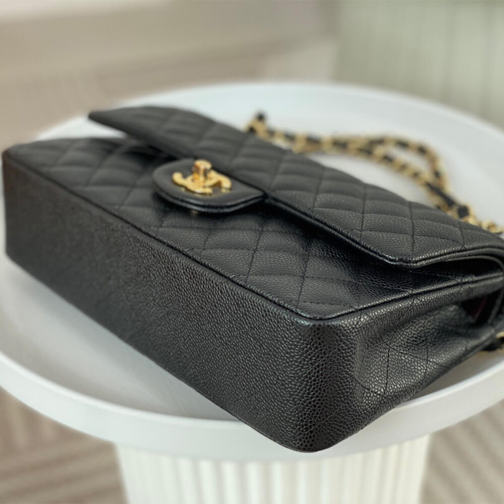 Black Caviar Chanel Classic handbag medium (High-end grade) - Image 6
