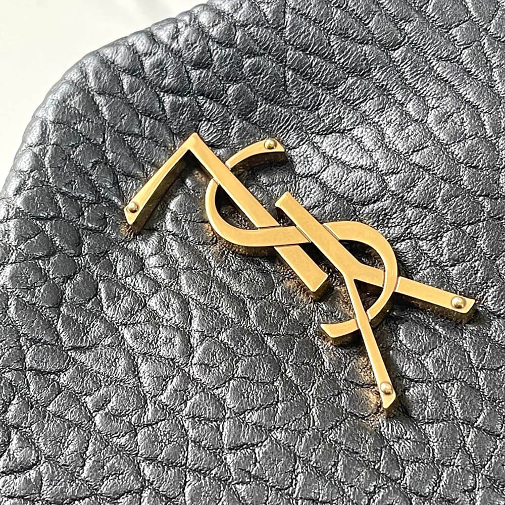 Black YSL CALYPSO LARGE IN GRAINED LAMBSKIN - Image 6