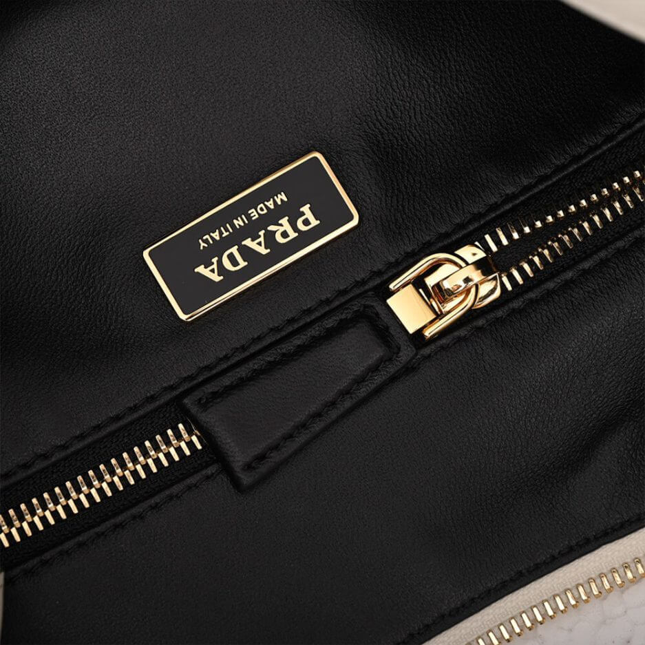 White Prada Aimee large leather shoulder bag - Image 7