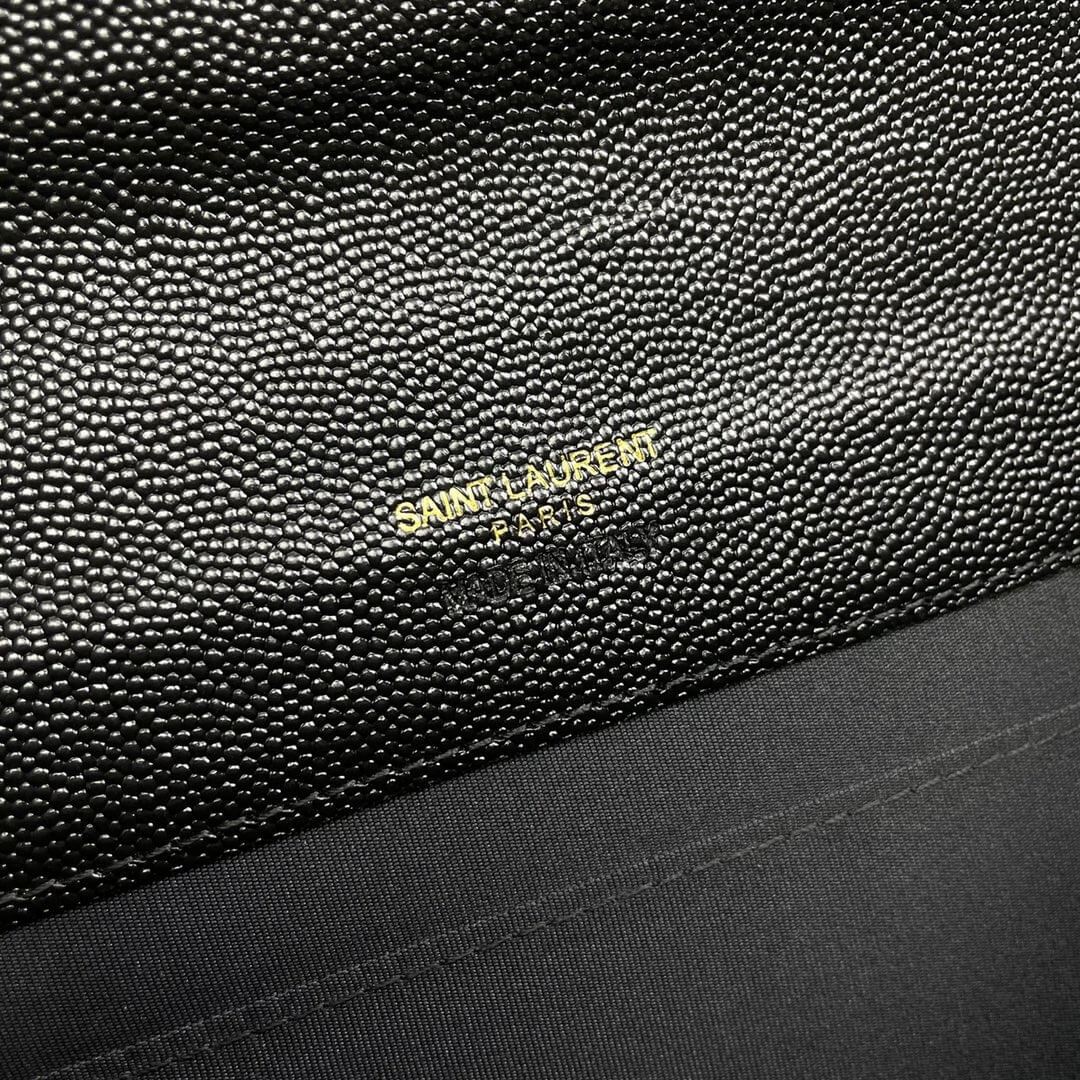 black YSL CASSANDRE matelasse leather flap clutch - Image 7