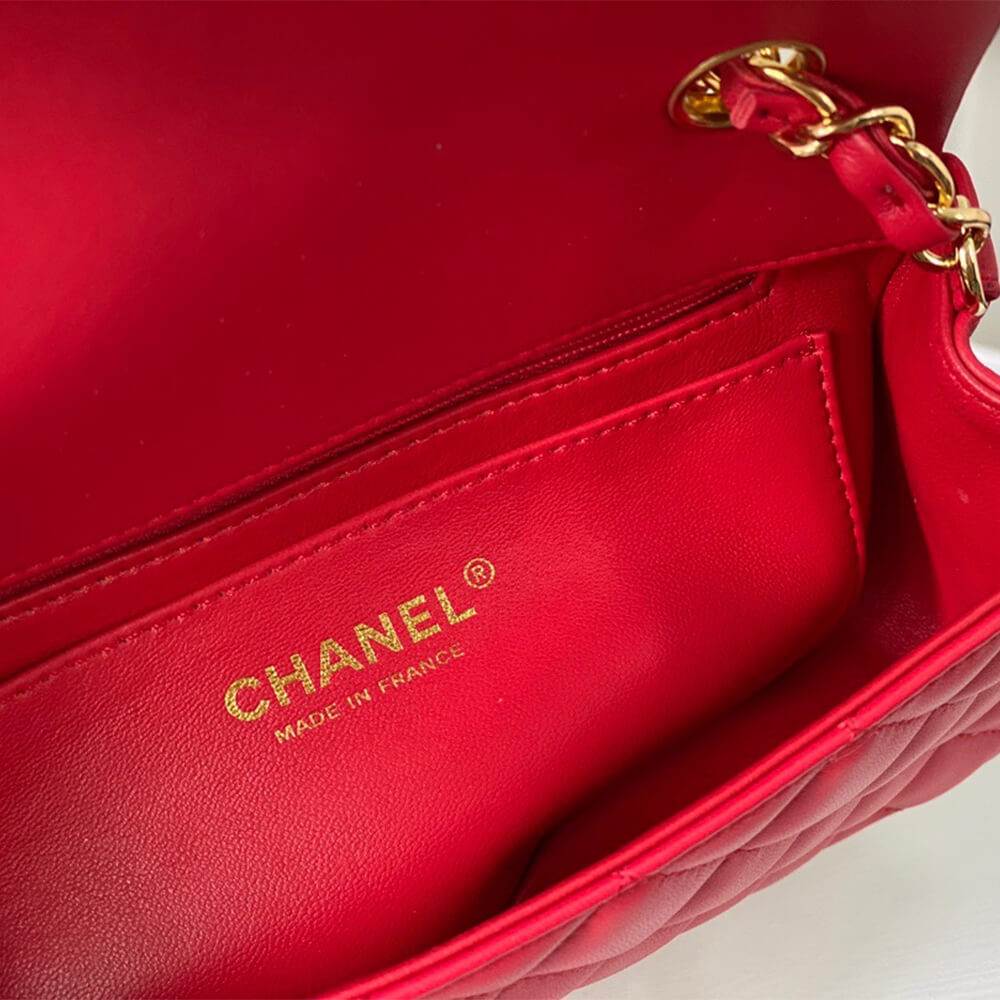 Red Chanel Mini Flap Bag (high-end grade) - Image 7