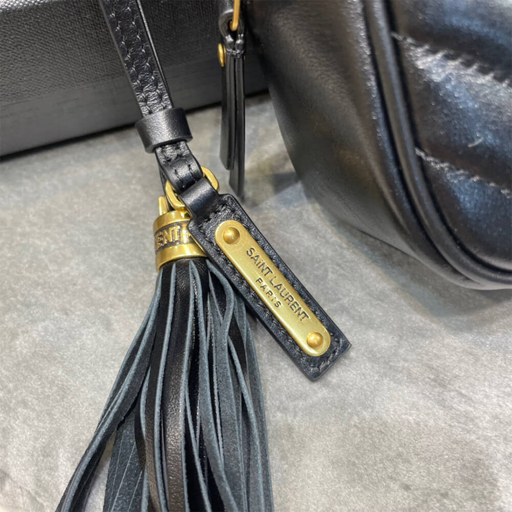 Black YSL LOU BELT BAG IN MATELASSE LEATHER - Image 7