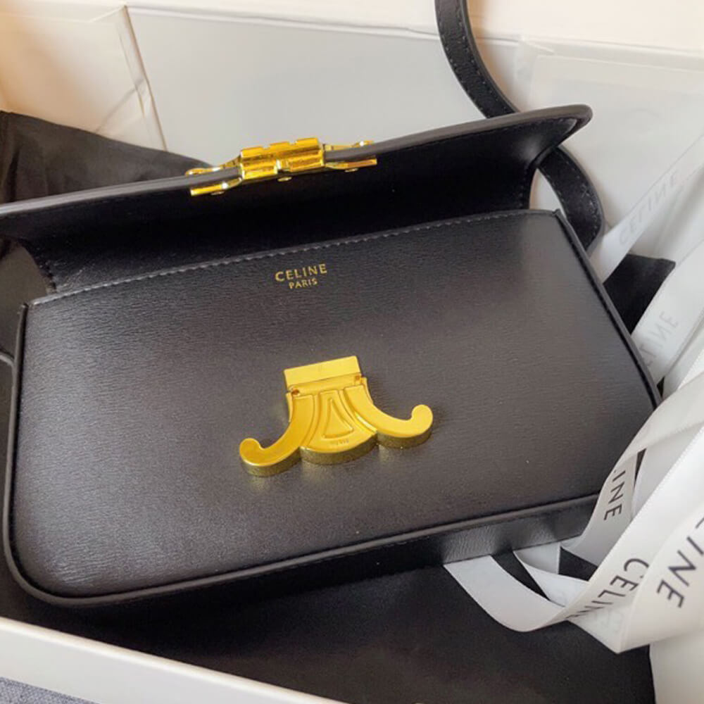 Black CELINE TRIOMPHE SHOULDER BAG - Image 7