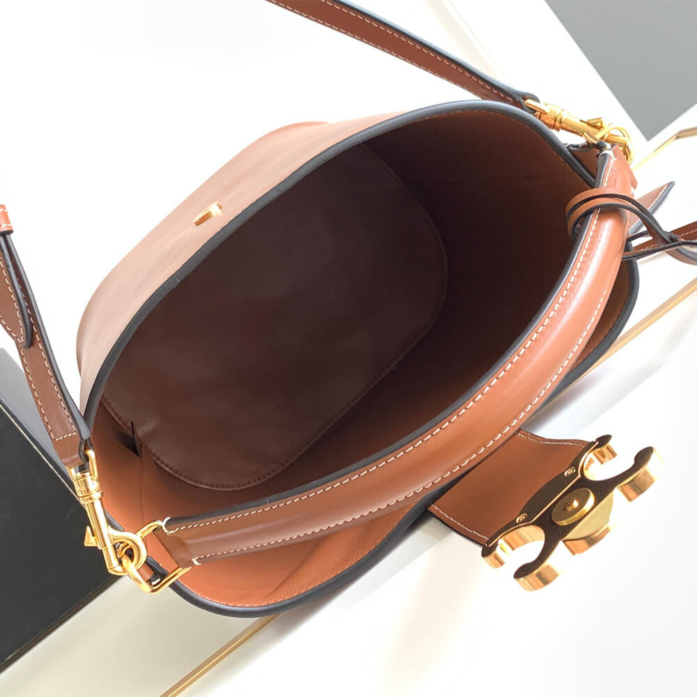 Tan CELINE LOUISE Medium Bag in Smooth Calfskin - Image 8
