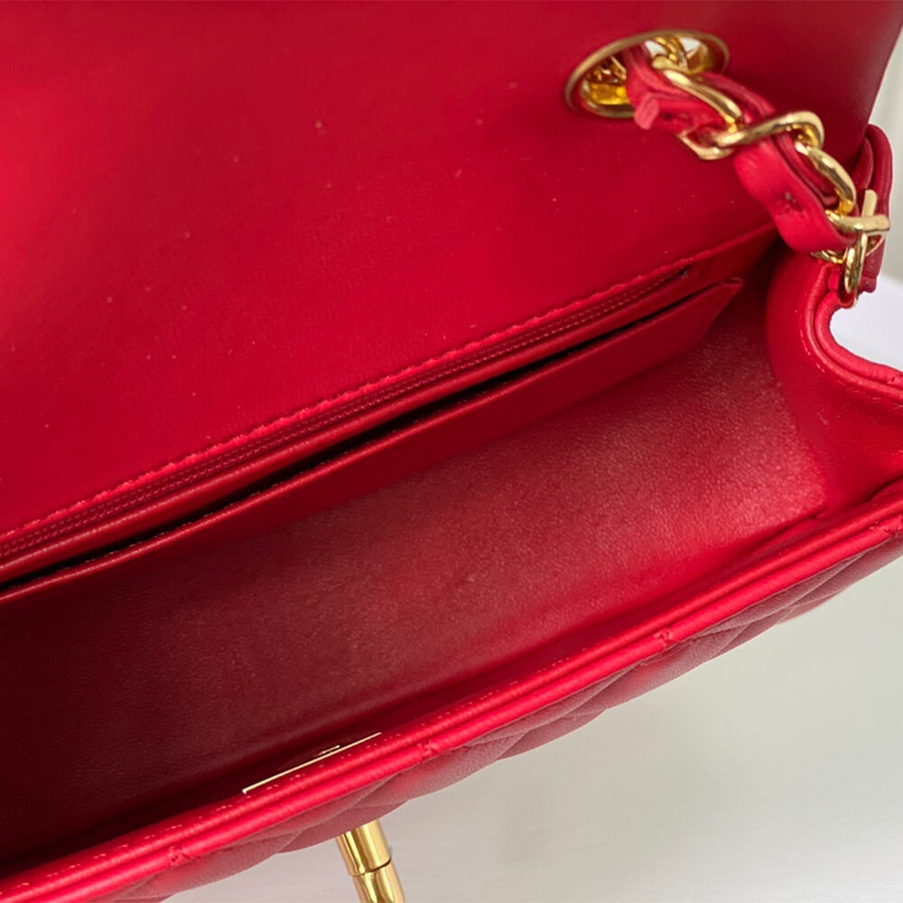 Red Chanel Mini Flap Bag (high-end grade) - Image 8