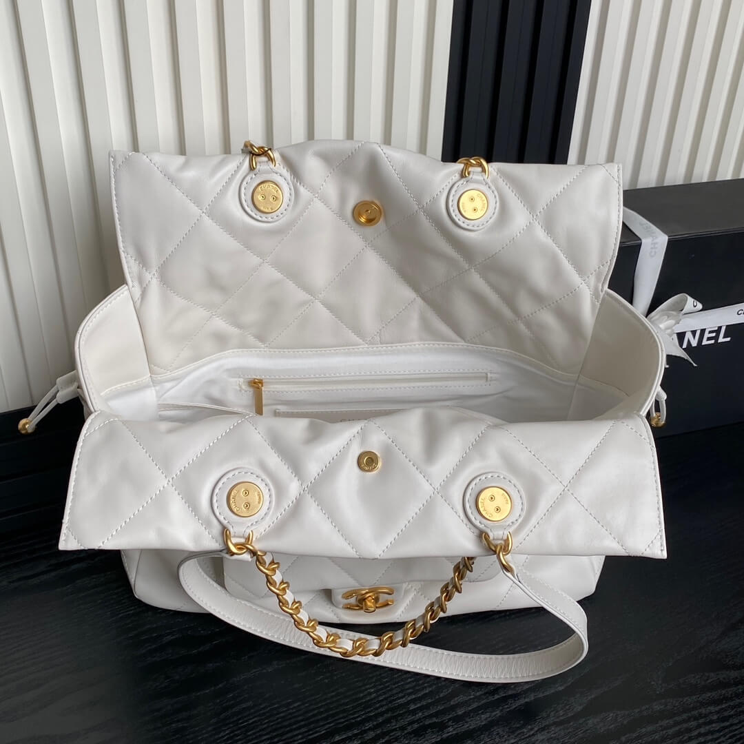 White Chanel Shopping Bag (high-end grade) - Image 8